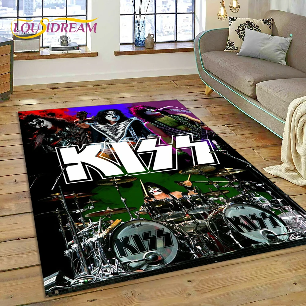 Home Decor Online Free - พรมลายร็อคแบบ3D Kiss พรมสำหรับตกแต่งห้องนอนบ้านห้องนั่งเล่นโซฟาเสื่อปูพื้นสำหรับตกแต่งห้องเกมเด็กขนาดใหญ่ของขวัญ
