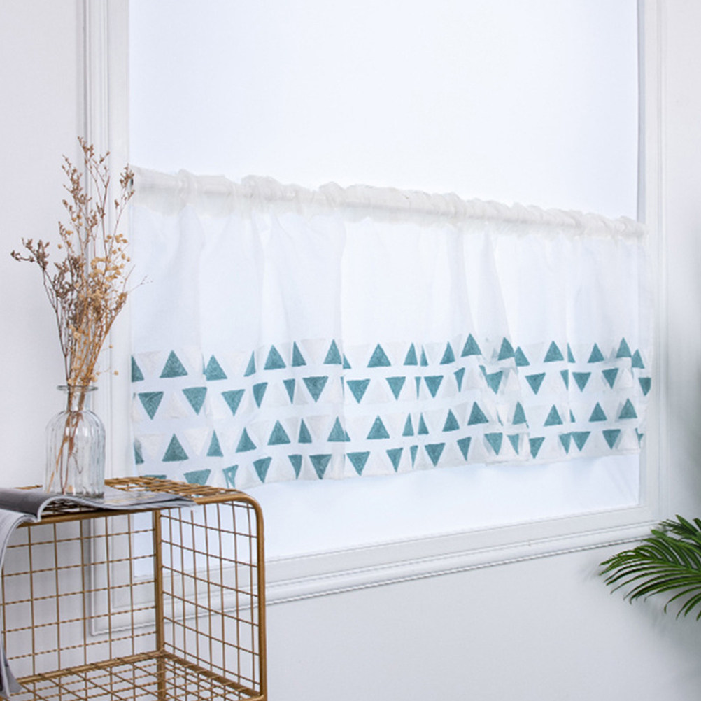 Home Decor Curtains - ม่านครึ่งบานเนื้อบางเบาคุณภาพพรีเมียม ม่านสั้นสำหรับตกแต่งหน้าต่าง สไตล์โรแมนติก ตกแต่งบ้านแบบกันแสง ขนาด 100x50