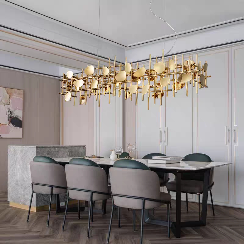 Home Decor Design Ideas - โคมไฟเพดานดีไซน์เรขาคณิต แนวโมเดิร์น สำหรับตกแต่งห้องรับประทานอาหาร โคมไฟ LED แขวนเพดาน
