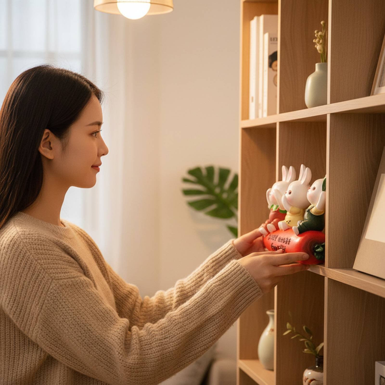 Home Decor Design Ideas - รูปปั้นกระต่ายเรซิ่น ดีไซน์ยุโรป ของตกแต่งบ้าน ของขวัญสุดหรูสำหรับวางบนโต๊ะ