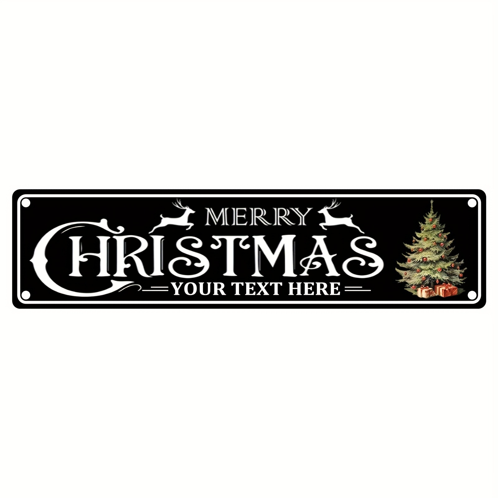 Home Decor Xmas Tree - CIFbuy ป้ายอลูมิเนียมคริสต์มาสสไตล์วินเทจแบบสั่งทำพิเศษ, ต้นไม้กวางเรนเดียร์แบบชนบทที่ปรับแต่งได้, ของตกแต่งบ้านสำหรับคริสต์มาสทั้งในร่มและกลางแจ้ง