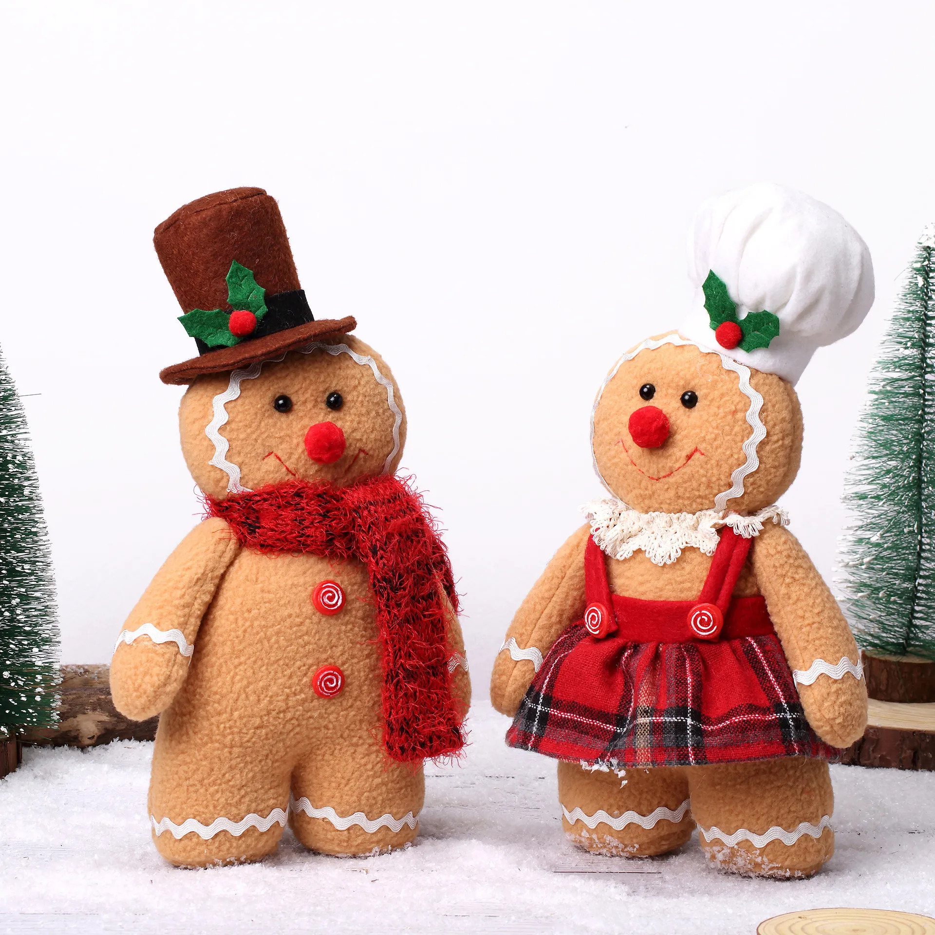 Home Decor Xmas Tree - ตุ๊กตาขนมปังขิงรูปคนตัวใหญ่ ตุ๊กตาผ้ากำมะหยี่สำหรับคริสต์มาส ของตกแต่งต้นคริสต์มาส ของขวัญปีใหม่สำหรับเด็ก ของตกแต่งคริสต์มาสสำหรับบ้าน