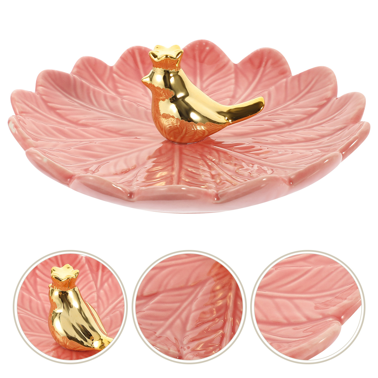 Ceramic Trinket Dish - ถาดใส่เครื่องประดับเซรามิก ลายการ์ตูนนก จานใส่แหวนตกแต่ง ที่วางต่างหู จานเก็บของจุกจิก เหมาะสำหรับวางบนโต๊ะในห้องนอนหรือที่บ้าน