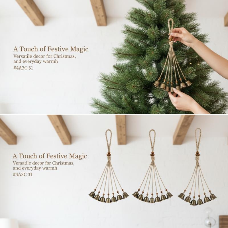 Boho Wind Chimes - กระดิ่งลมโบฮีเมียน 6/8 ระฆังทองสัมฤทธิ์ ลูกปัดไม้หลากสี งานแฮนด์เมด ตกแต่งแขวนสไตล์โบโฮ