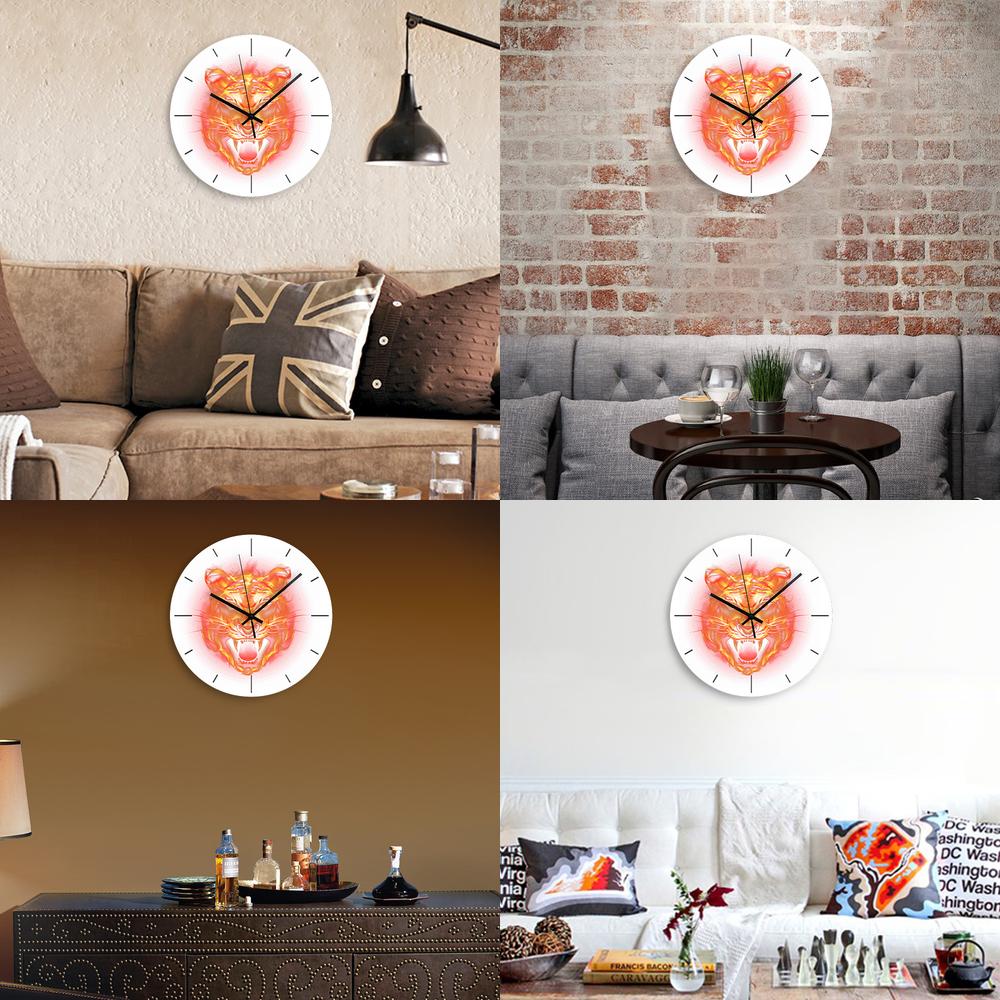 Home Decor On Amazon - นาฬิกาแขวนผนังลายเสือโกรธ สำหรับห้องนั่งเล่น ห้องนอน ของตกแต่งบ้าน ดีไซน์สร้างสรรค์ ทันสมัย