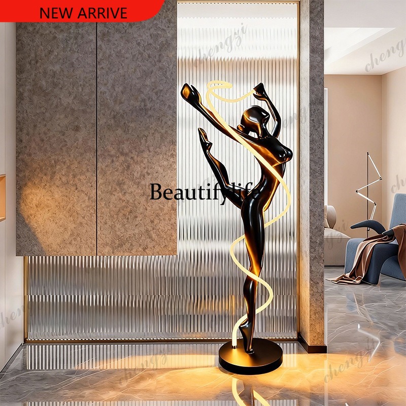 Home Decor Exhibition - H132 โคมไฟตั้งพื้นรูปปั้นนักเต้นสายรุ้ง ตกแต่งบ้าน ห้องจัดแสดงงานศิลปะ ดีไซน์สร้างสรรค์ ของตกแต่งรูปคน
