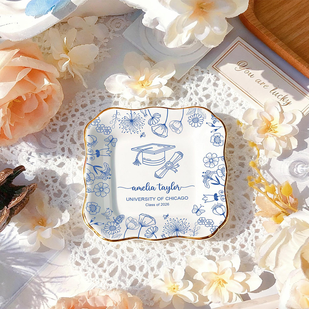 Ceramic Trinket Dish - ถาดใส่เครื่องประดับเซรามิกแบบสั่งทำพิเศษ พร้อมรูปถ่ายเพื่อนสนิท ของขวัญสำหรับเพื่อนเจ้าสาว ของขวัญแต่งงาน