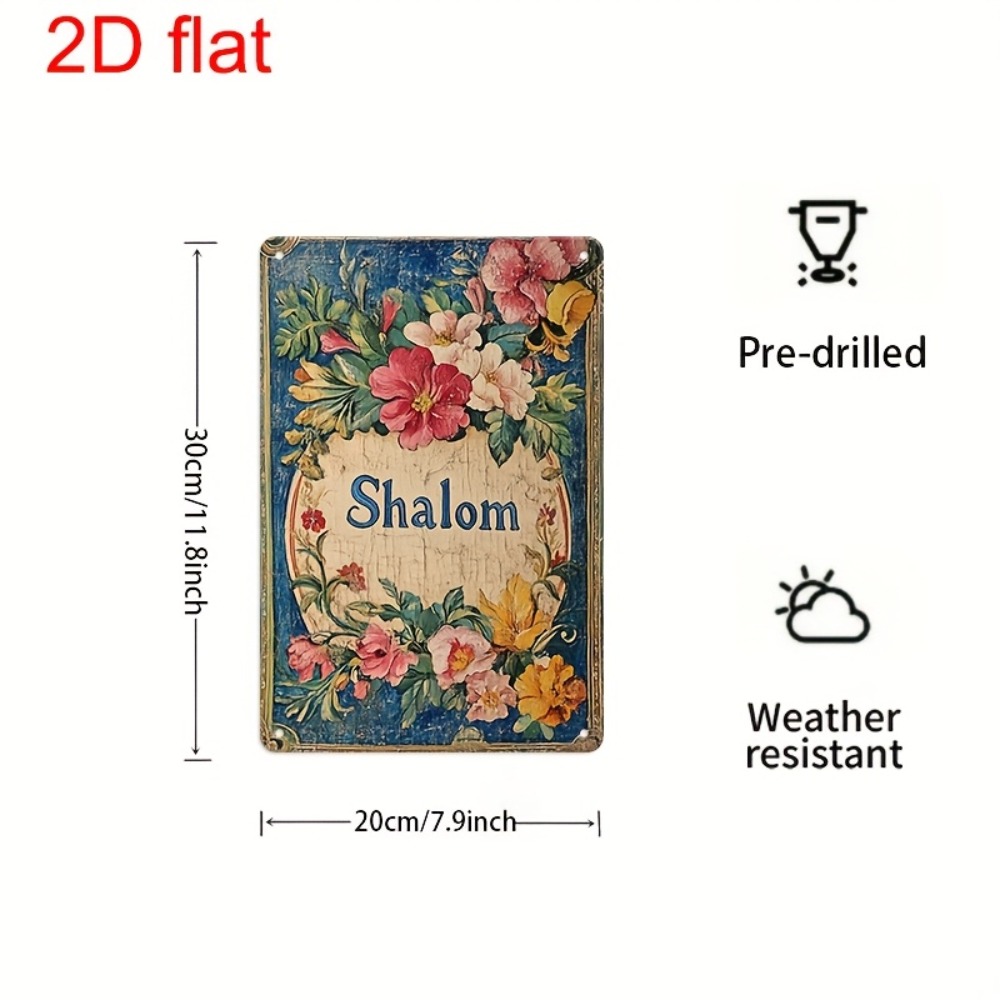 Home Decor Garden - CIFBUY ป้ายโลหะอลูมิเนียมลายดอกไม้สไตล์วินเทจ ขนาด 8x8 นิ้ว กันน้ำ