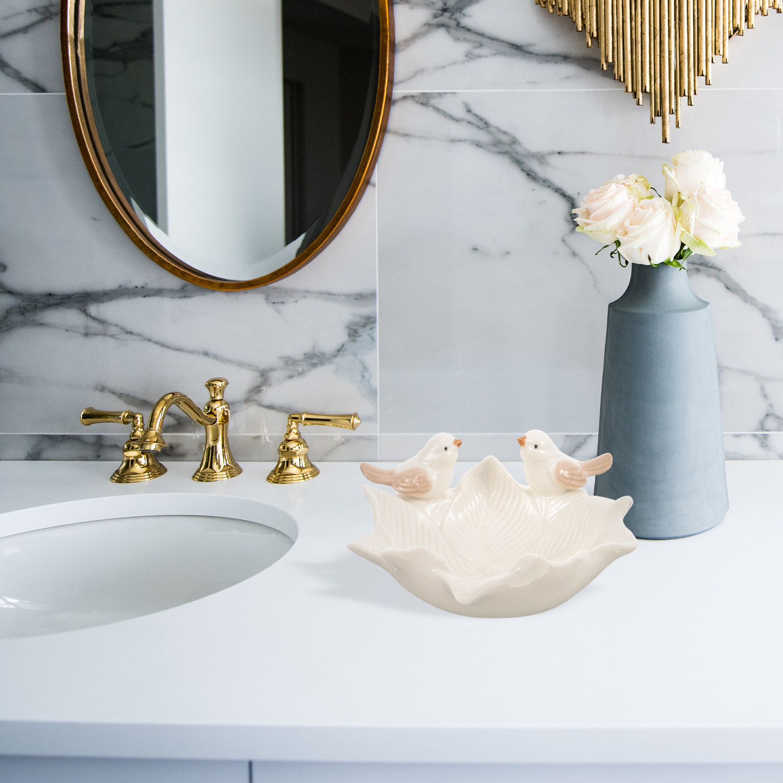 Ceramic Trinket Dish - ถาดใส่เครื่องประดับเซรามิก ดีไซน์สวยงาม สำหรับจัดเก็บและโชว์เครื่องประดับในบ้าน ห้องนอน ห้องน้ำ ถาดใส่ของจุกจิก