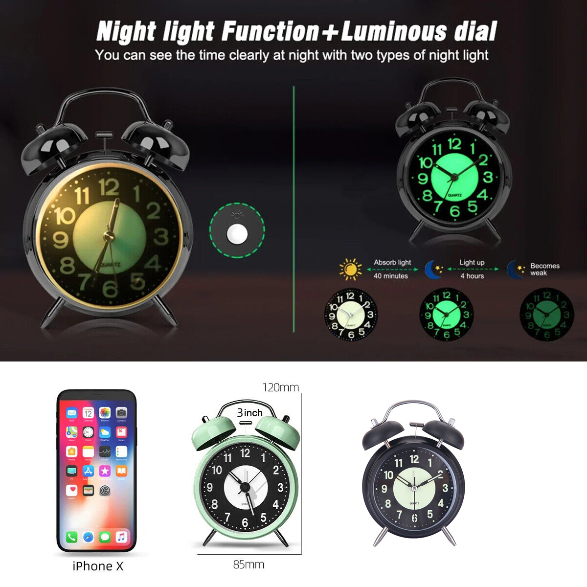 นาฬิกาปลุกโลหะคู่แบบย้อนยุคพร้ - Vintage Alarm Clock บทวิจารณ์และราคา