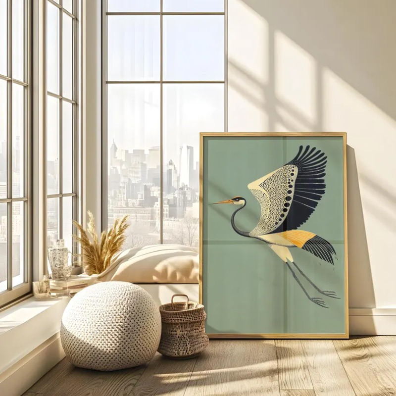 โปสเตอร์นกธรรมชาติสไตล์วินเทจญ - Home Decor Japandi Style บทวิจารณ์และราคา