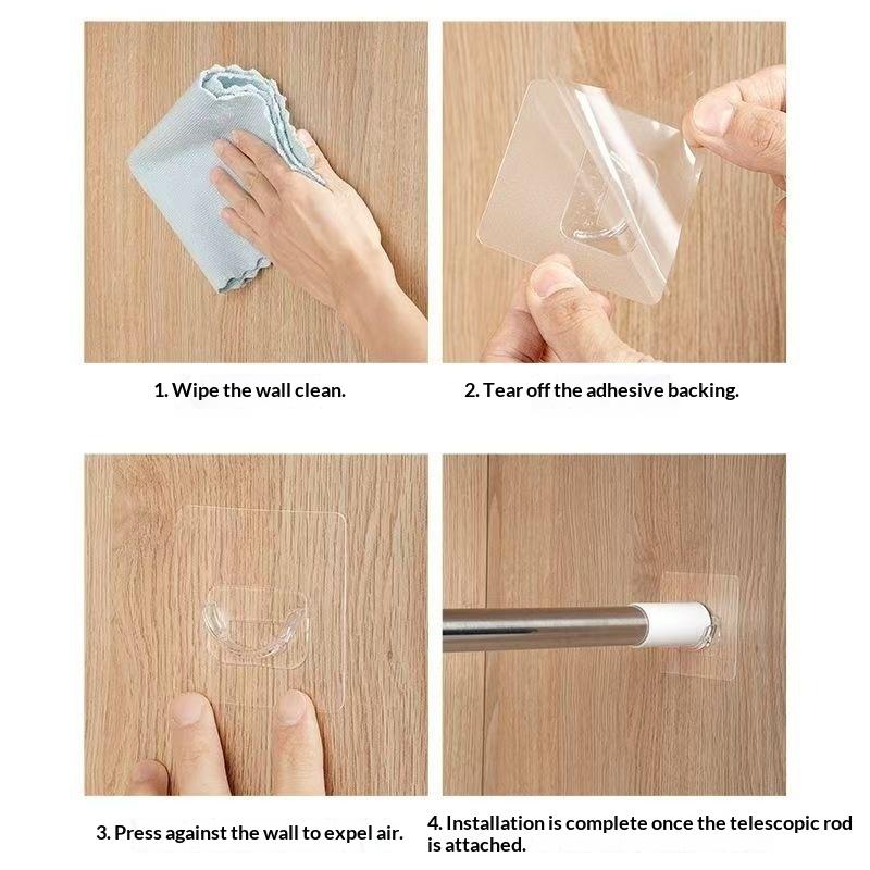 ขายึดราวม่านแบบใสติดผนังไม่ต้อ - Home Decor Curtains บทวิจารณ์และราคา