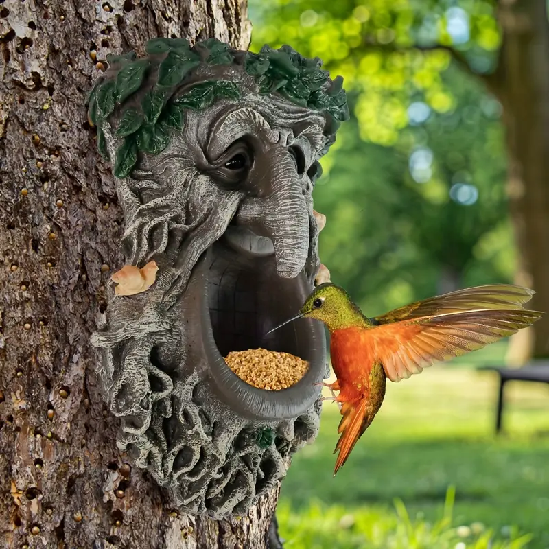 ที่ให้อาหารนกกลางแจ้งรูปหน้าต้ - Home Decor Garden บทวิจารณ์และราคา