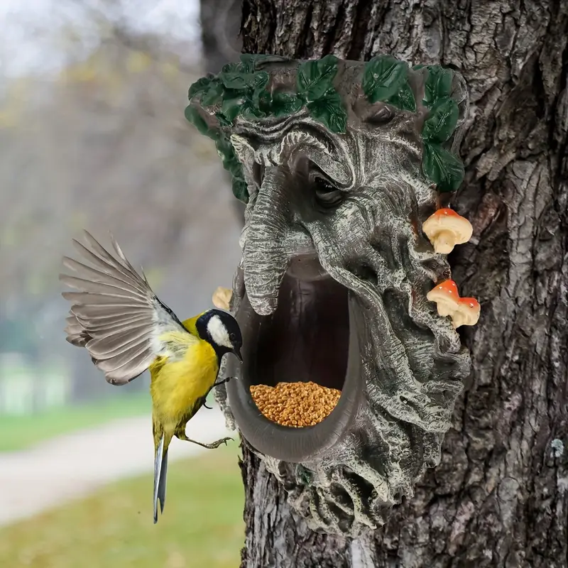 ที่ให้อาหารนกกลางแจ้งรูปหน้าต้ - Home Decor Garden บทวิจารณ์และราคา
