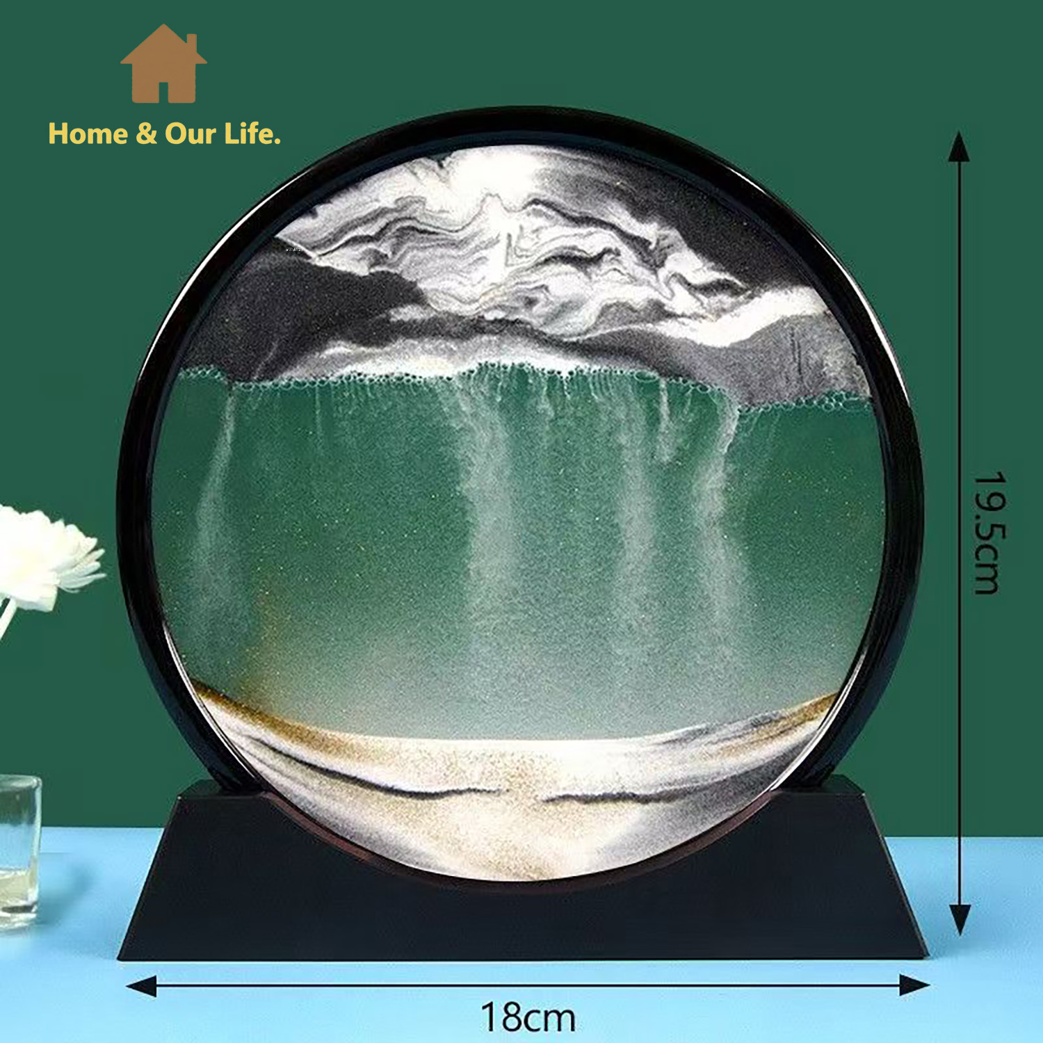 งานศิลปะทรายเคลื่อนไหวไดนามิก  - Home Decor Mirror บทวิจารณ์และราคา