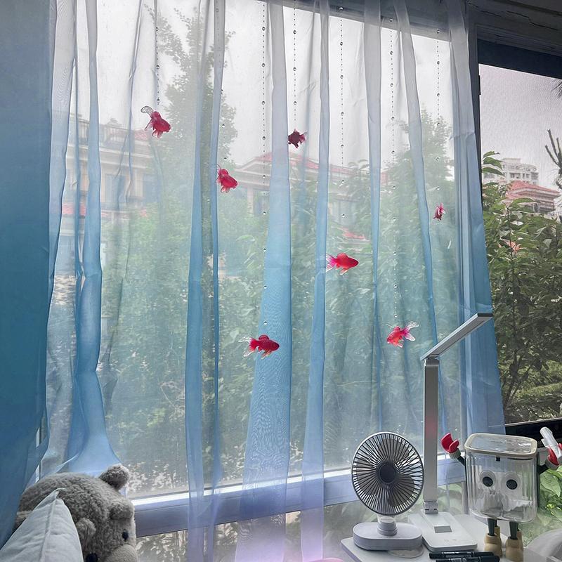 ผ้าม่านหน้าต่างโปร่งแสงสีฟ้าอ่ - Home Decor Wall Panels บทวิจารณ์และราคา