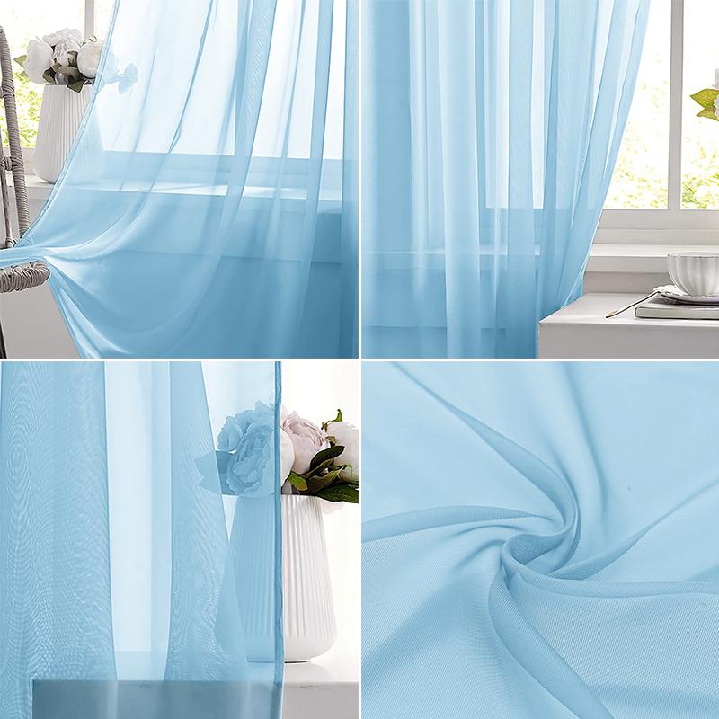 ผ้าม่านหน้าต่างโปร่งแสงสีฟ้าอ่ - Home Decor Wall Panels บทวิจารณ์และราคา