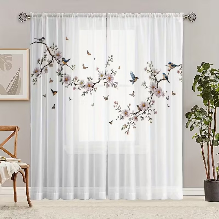 ม่านโปร่งแสงพิมพ์ลายดิจิทัล 2  - Home Decor Wall Panels บทวิจารณ์และราคา