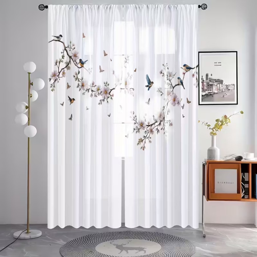 ม่านโปร่งแสงพิมพ์ลายดิจิทัล 2  - Home Decor Wall Panels บทวิจารณ์และราคา