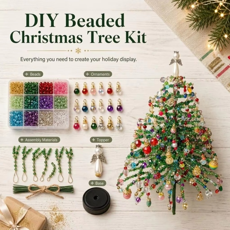 ชุดทำต้นคริสต์มาสประดับลูกปัด  - Home Decor Xmas Tree บทวิจารณ์และราคา