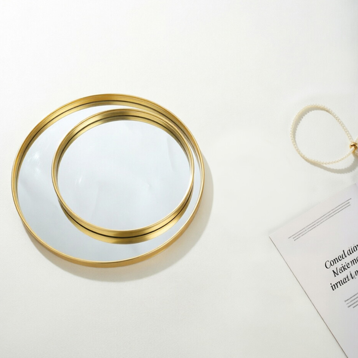 ถาดกระจกทรงกลมสีทอง, ถาดเก็บขอ - Home Decor Mirror บทวิจารณ์และราคา