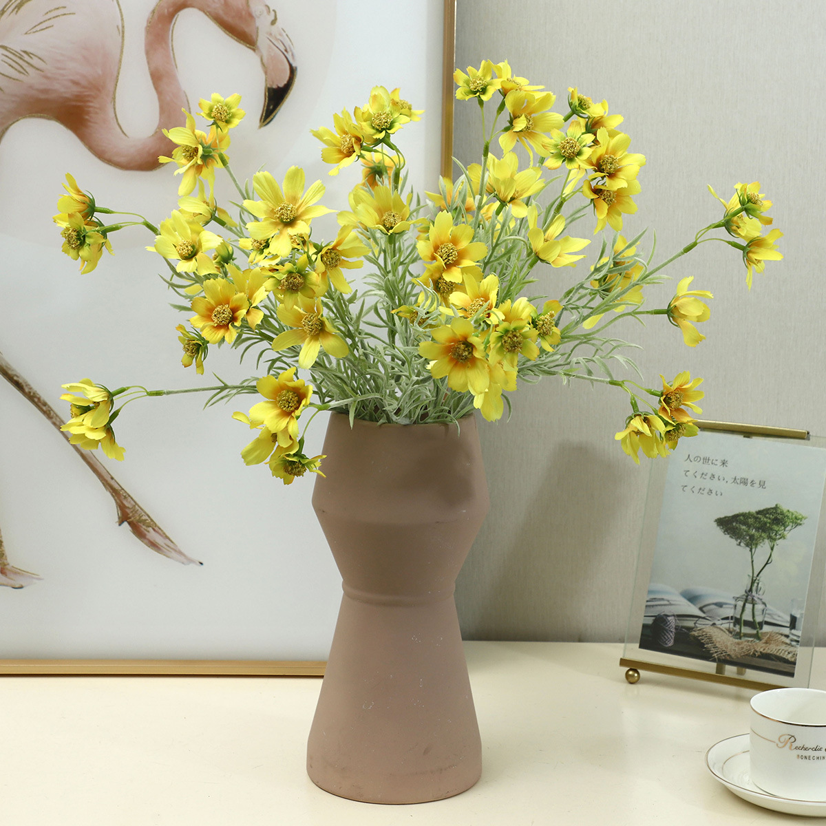 10 ชิ้นดอกไม้ประดิษฐ์ 6 หัวคอส - Home Decor Daisy บทวิจารณ์และราคา