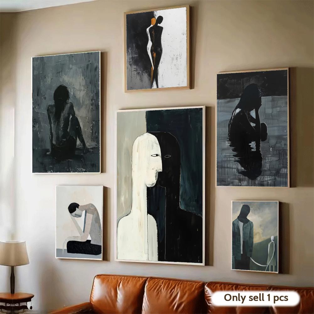 ภาพวาดสีเข้ม ศิลปะการออกแบบ โป - Home Decor Design Ideas บทวิจารณ์และราคา