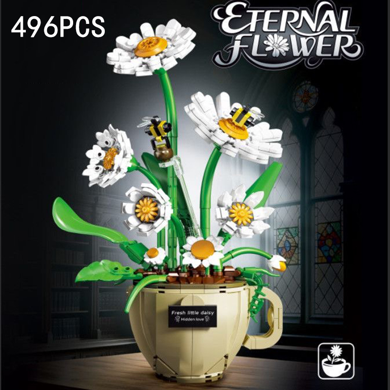 MOC ถ้วยกาแฟดอกไม้บล็อกตัวต่อก - Home Decor Daisy บทวิจารณ์และราคา