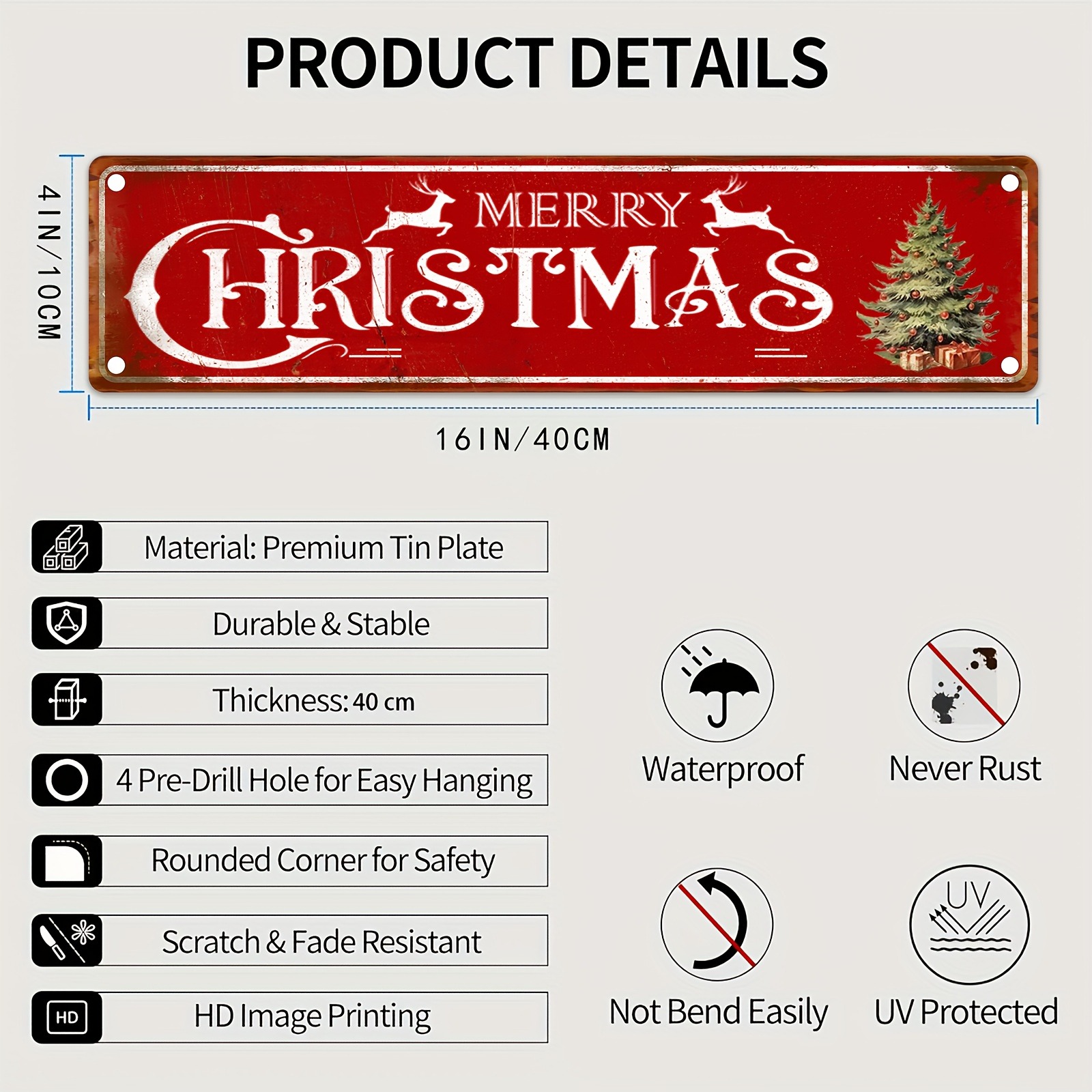 CIFbuy ป้ายอลูมิเนียมคริสต์มาส - Home Decor Xmas Tree บทวิจารณ์และราคา