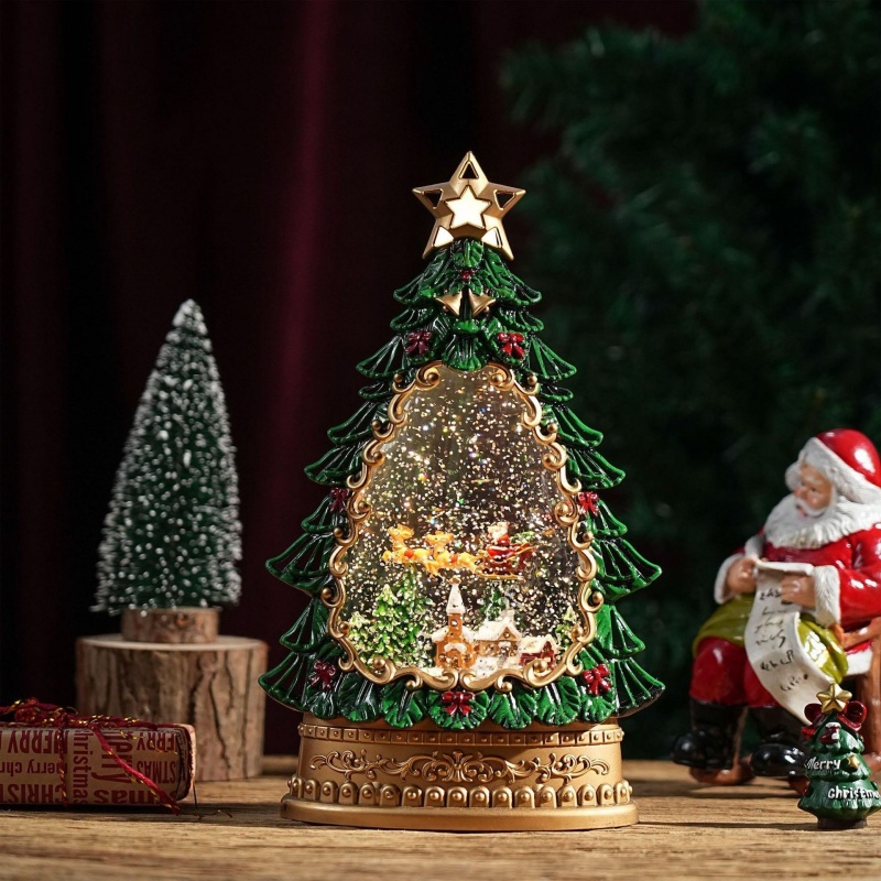 กล่องดนตรีลูกโลกหิมะ ตกแต่งต้น - Home Decor Xmas Tree บทวิจารณ์และราคา