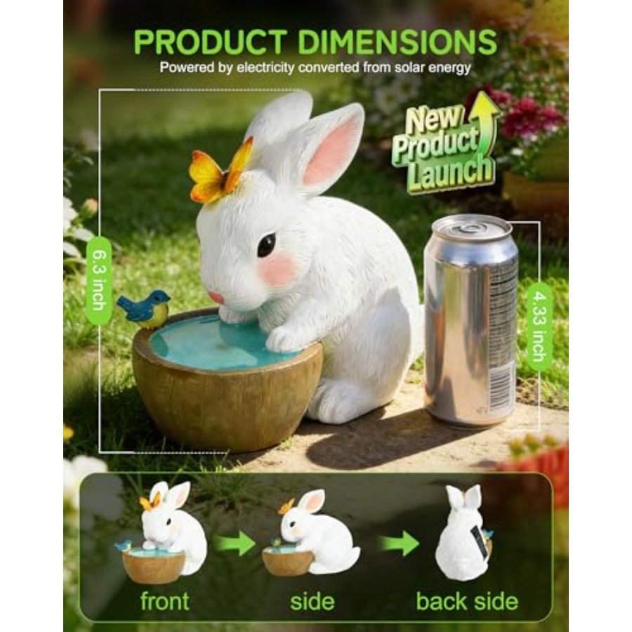 รูปปั้นกระต่ายพลังงานแสงอาทิตย - Home Decor Garden บทวิจารณ์และราคา
