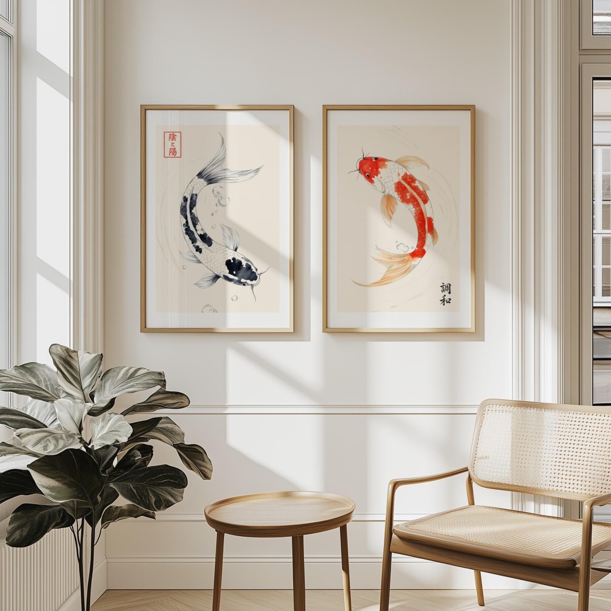 2 ชิ้น/ชุด ภาพพิมพ์บนผ้าใบลายป - Home Decor Japandi Style บทวิจารณ์และราคา