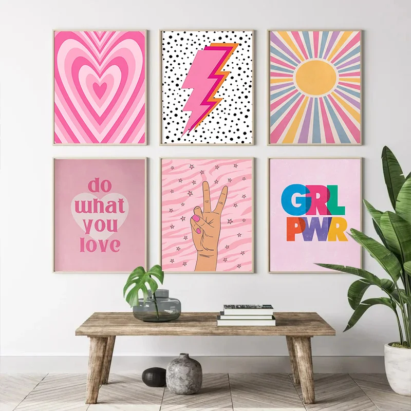 นามธรรมสีชมพูไลท์นิ่งไล่ระดับส - Home Decor Lovely Home บทวิจารณ์และราคา