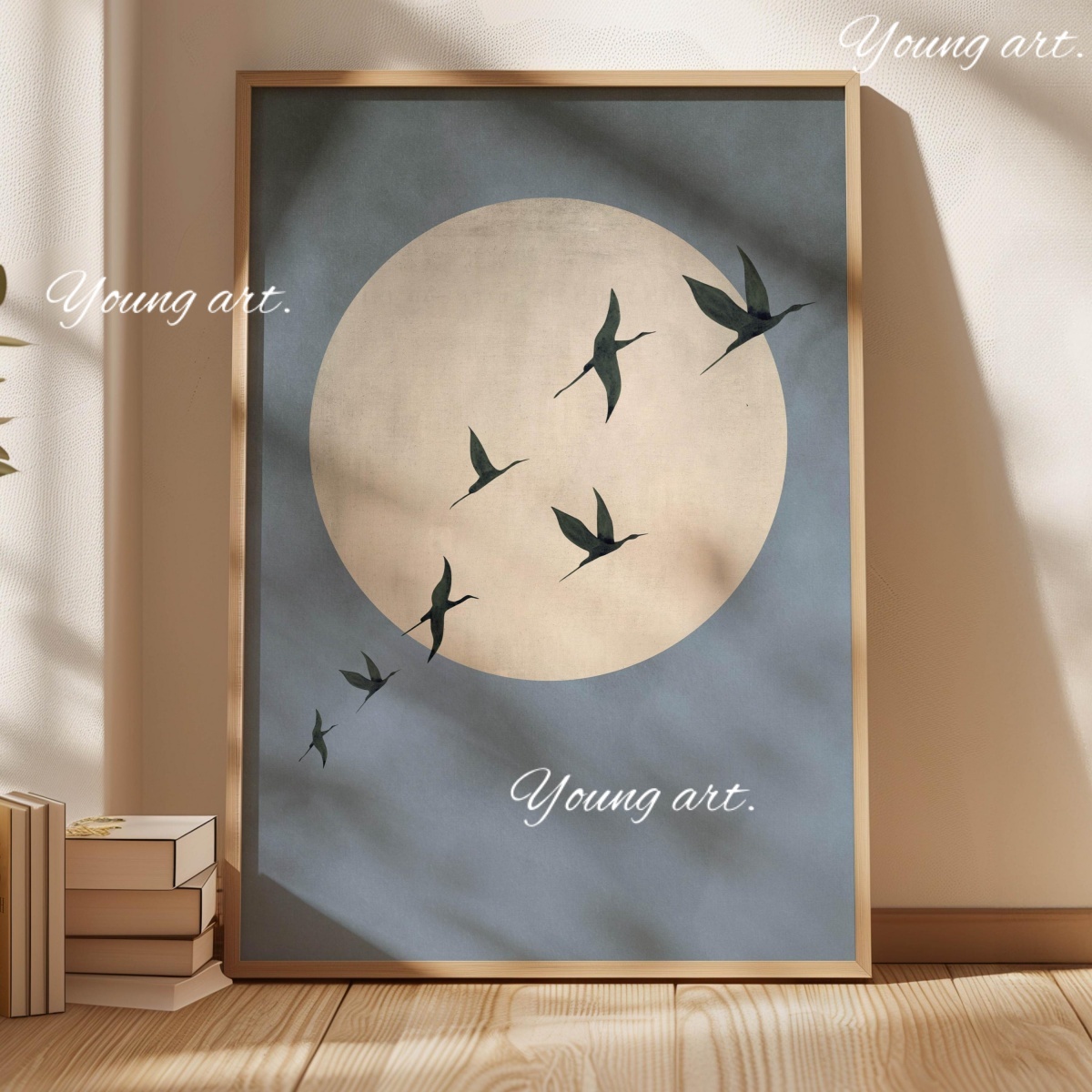 ภาพพิมพ์บนผ้าใบลายพระอาทิตย์ขึ - Home Decor Japandi Style บทวิจารณ์และราคา