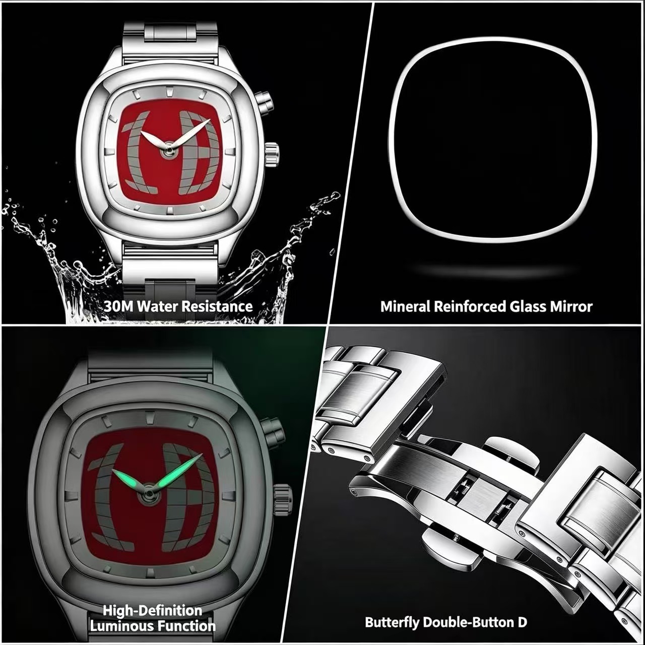 นาฬิกาควอตซ์ผู้ชาย PAAZOMU หน้ - Vintage Alarm Clock บทวิจารณ์และราคา