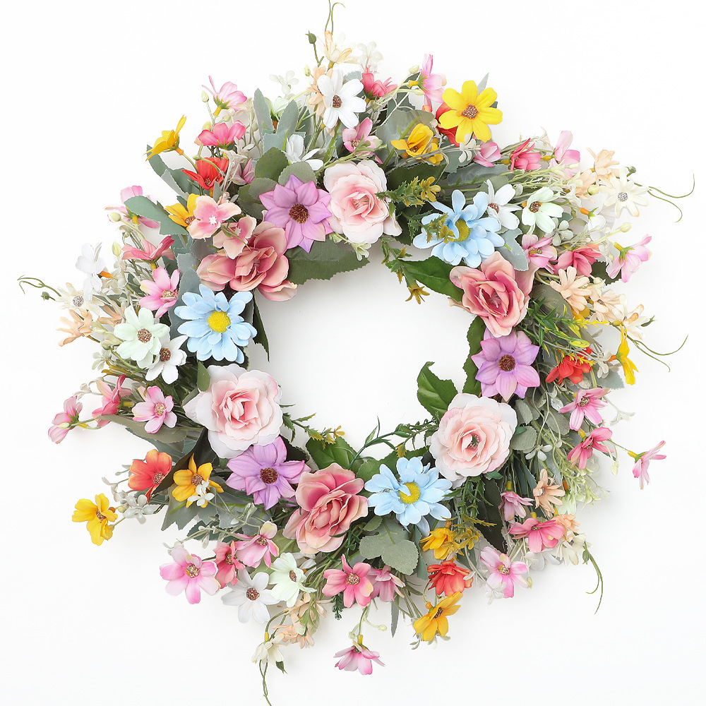 พวงหรีดดอกไม้ป่าหลากสีสันสำหรั - Home Decor Daisy บทวิจารณ์และราคา