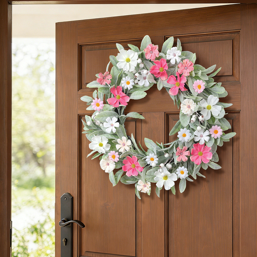 พวงหรีดดอกไม้ป่าหลากสีสันสำหรั - Home Decor Daisy บทวิจารณ์และราคา