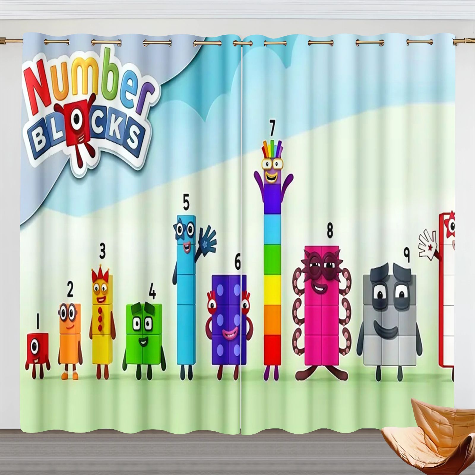 ผ้าม่านการ์ตูน Numberblocks, ผ - Home Decor Curtains บทวิจารณ์และราคา