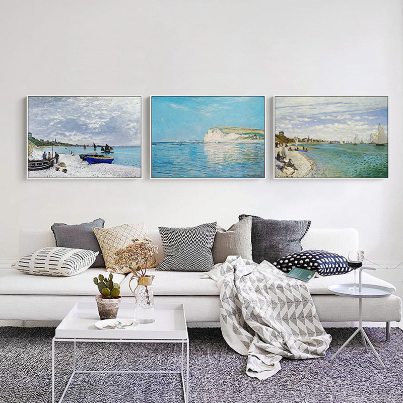ภาพพิมพ์บนผ้าใบโมเนต์ชื่อดัง ภ - Home Decor Mirror บทวิจารณ์และราคา