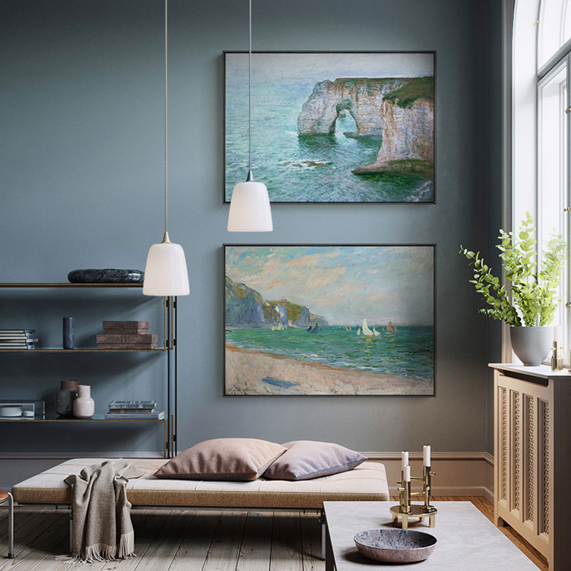 ภาพพิมพ์บนผ้าใบโมเนต์ชื่อดัง ภ - Home Decor Mirror บทวิจารณ์และราคา