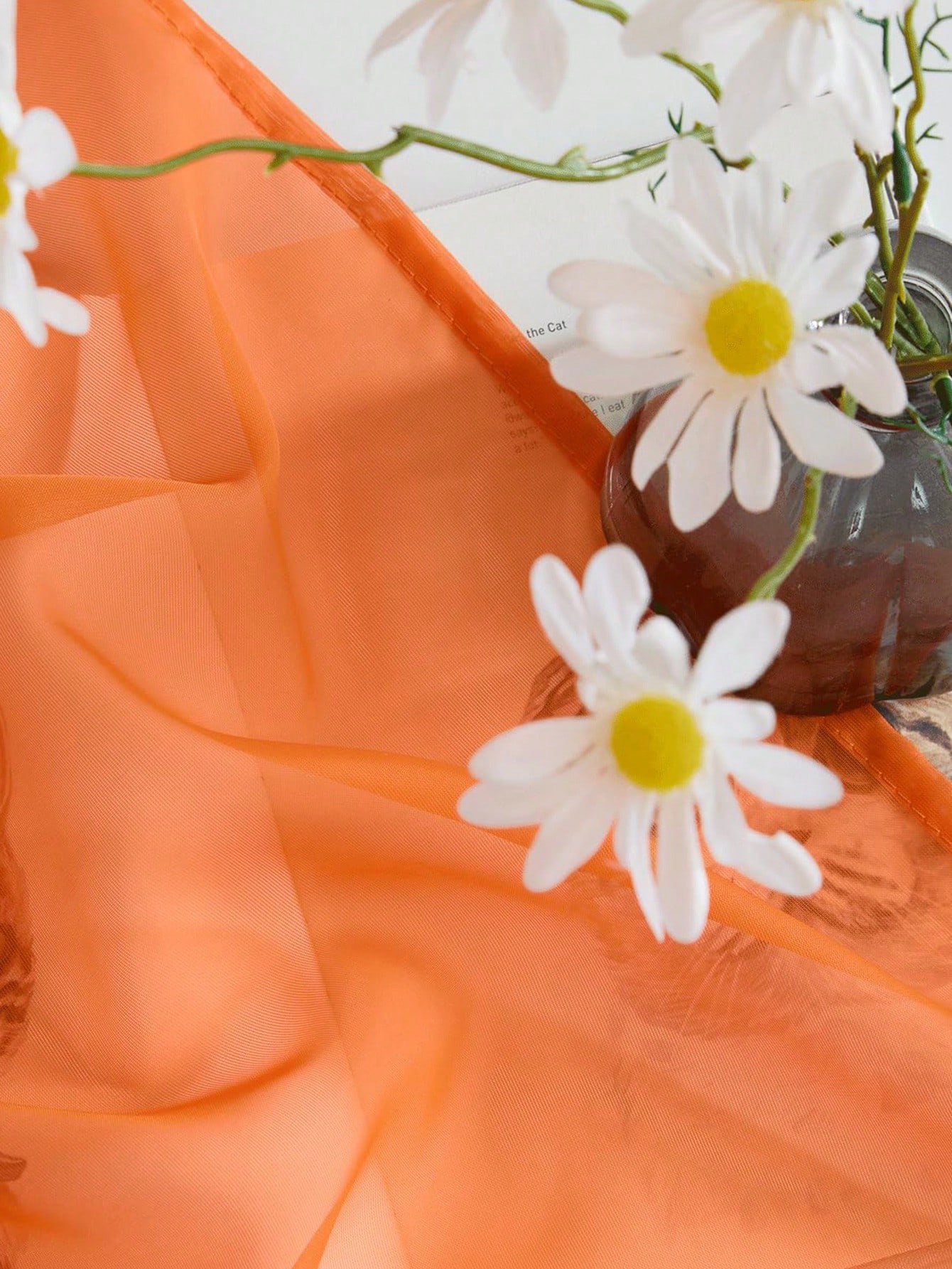 ม่านโปร่งแสงสีส้มแบบออร์แกนซ่า - Home Decor Curtains บทวิจารณ์และราคา
