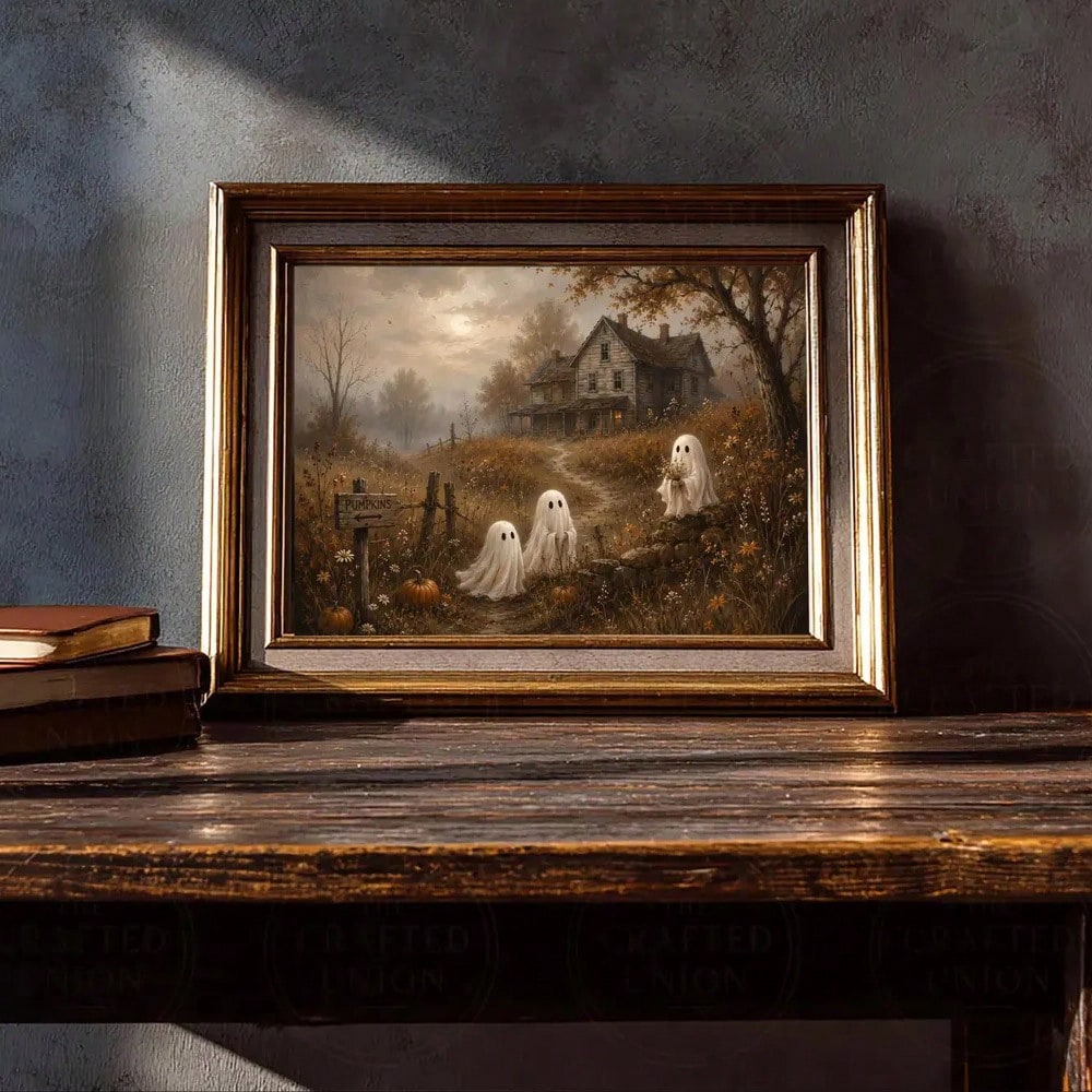 ภาพวาดบนผ้าใบกรอบรูปฮาโลวีน ลา - Home Decor Mirror บทวิจารณ์และราคา