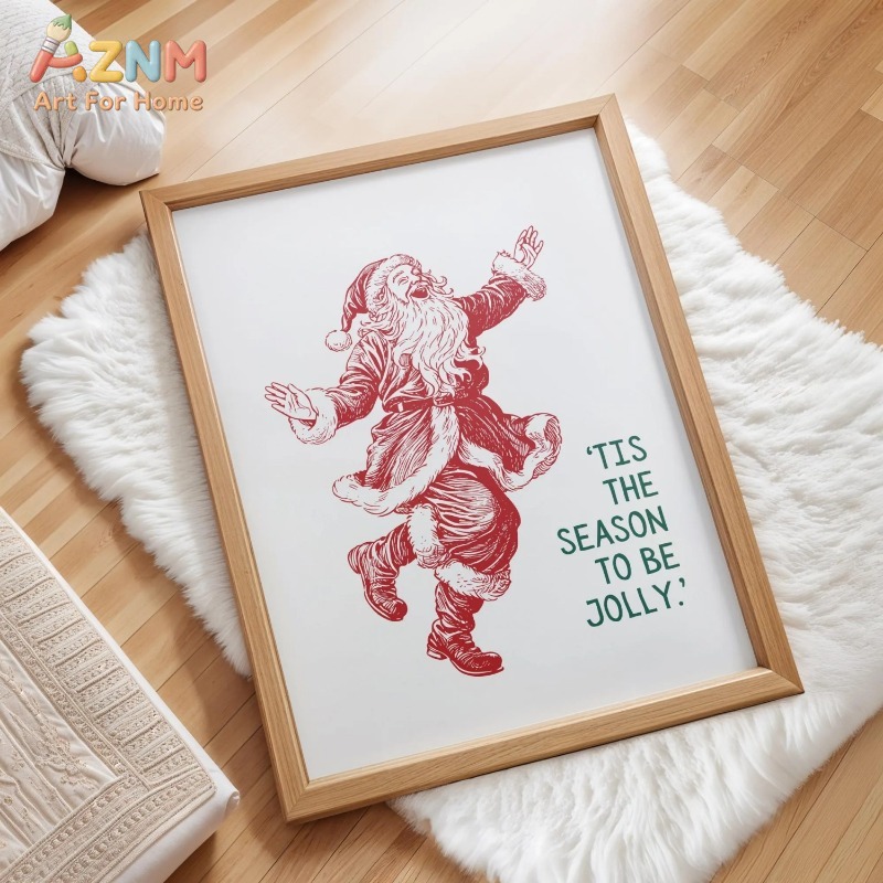 ภาพพิมพ์บนผ้าใบแบบไม่มีกรอบ ศิ - Home Decor Xmas Tree บทวิจารณ์และราคา