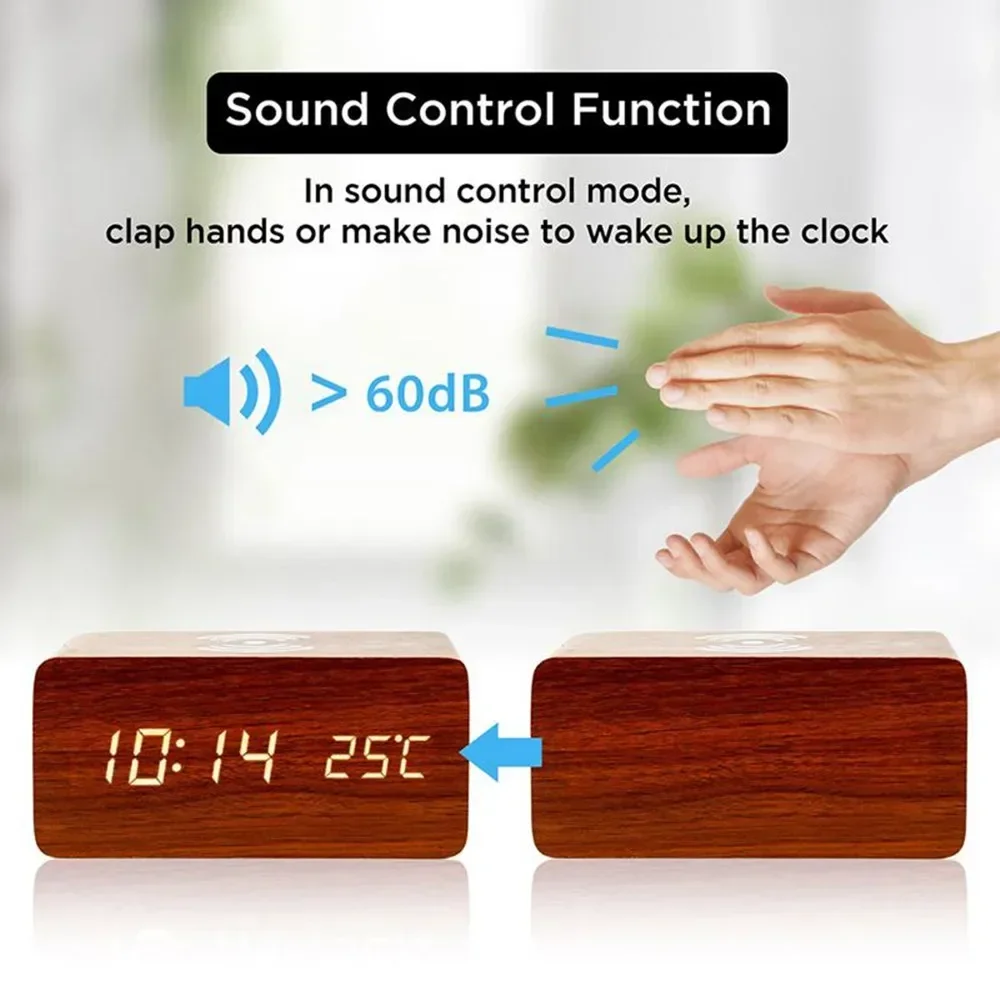 นาฬิกาปลุก LED ดิจิตอลไม้ USB/ - Vintage Alarm Clock บทวิจารณ์และราคา