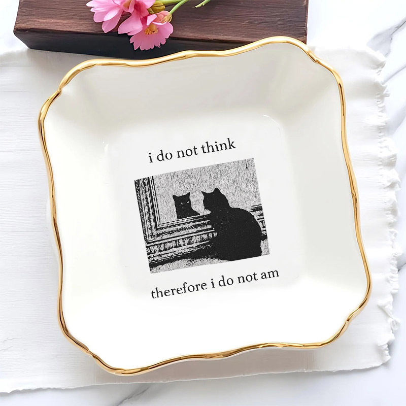 ถาดใส่แหวนแต่งงานลายแมวตลก 1 ช - Ceramic Trinket Dish บทวิจารณ์และราคา