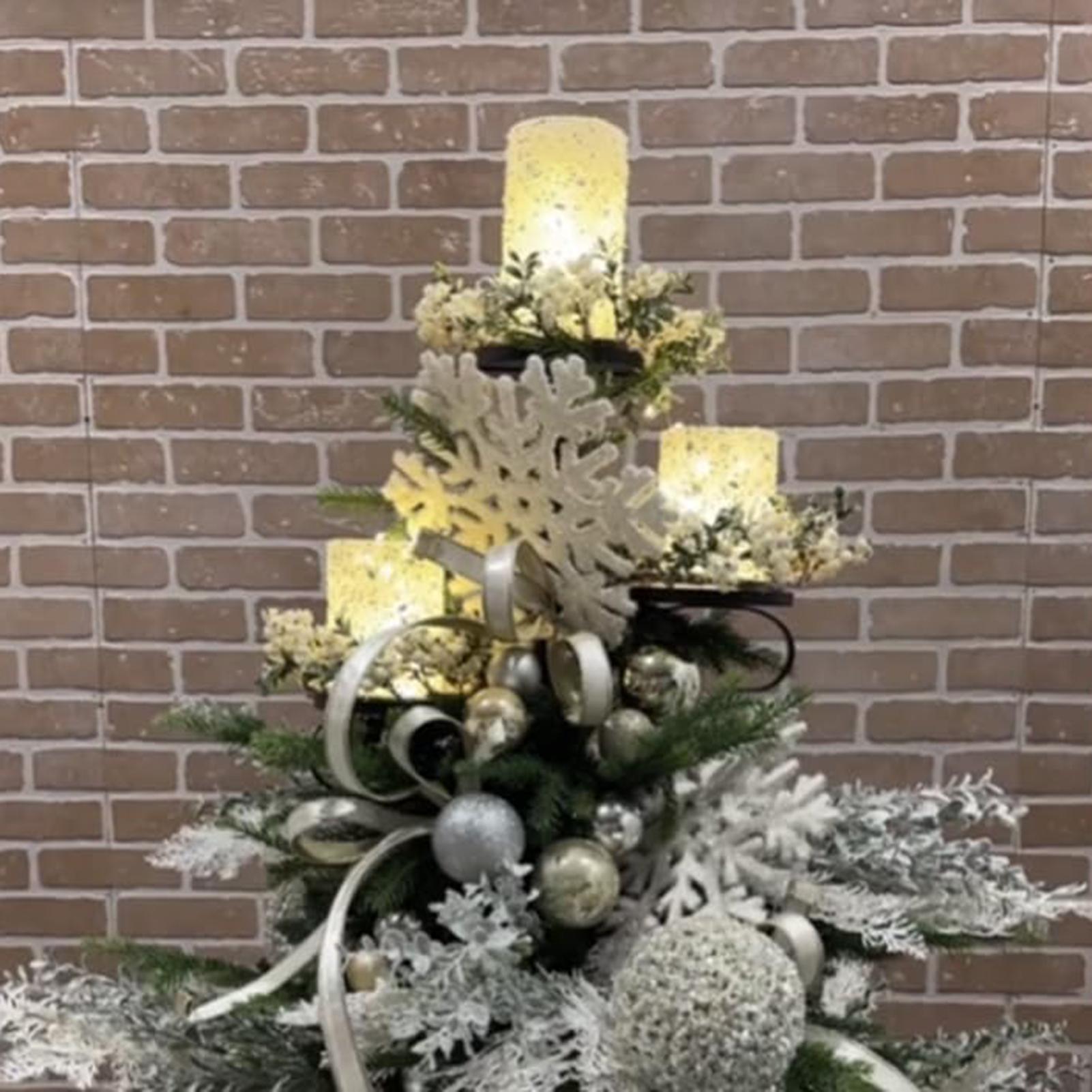 เชิงเทียนติดต้นคริสต์มาสแบบสาม - Home Decor Xmas Tree บทวิจารณ์และราคา