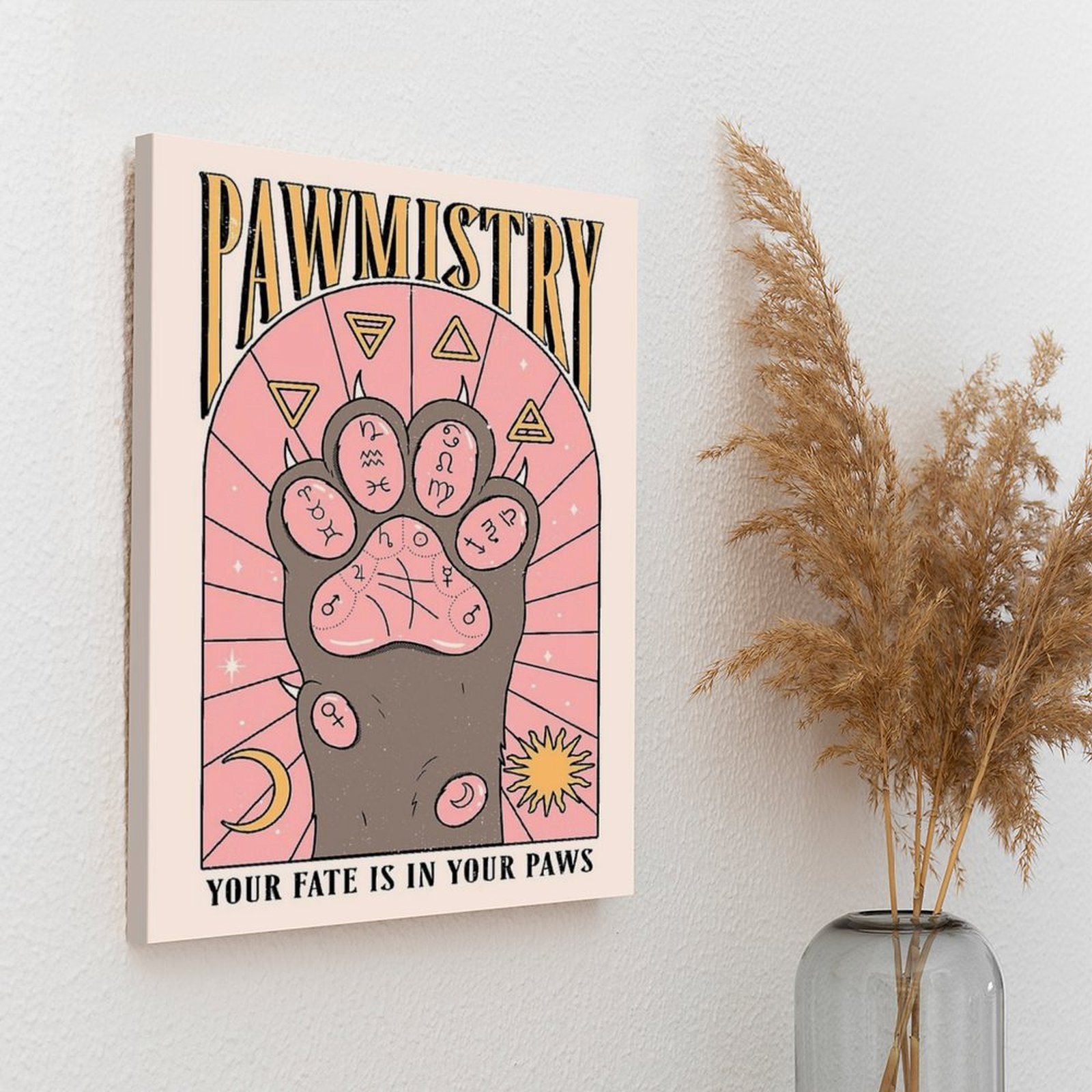 Pawmistry ภาพวาดผ้าใบโปสเตอร์  - Home Decor Mirror บทวิจารณ์และราคา