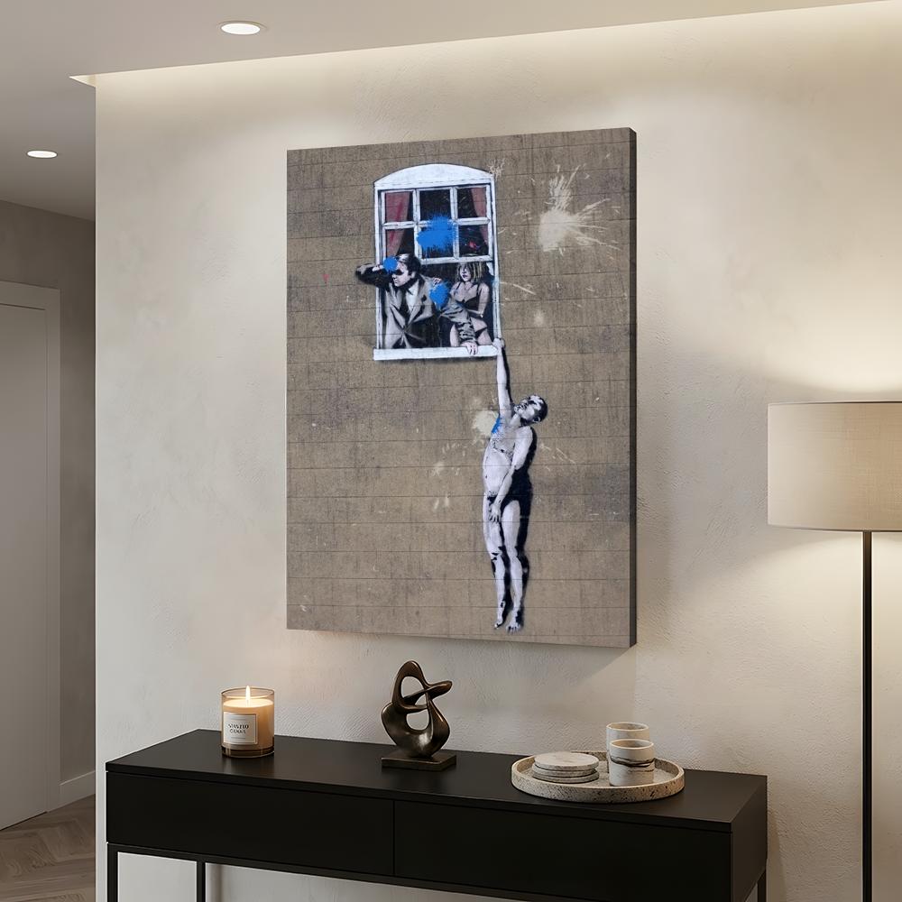 ผลงานศิลปะกราฟฟิตี้ของบี-แบงค์ - Home Decor Mirror บทวิจารณ์และราคา