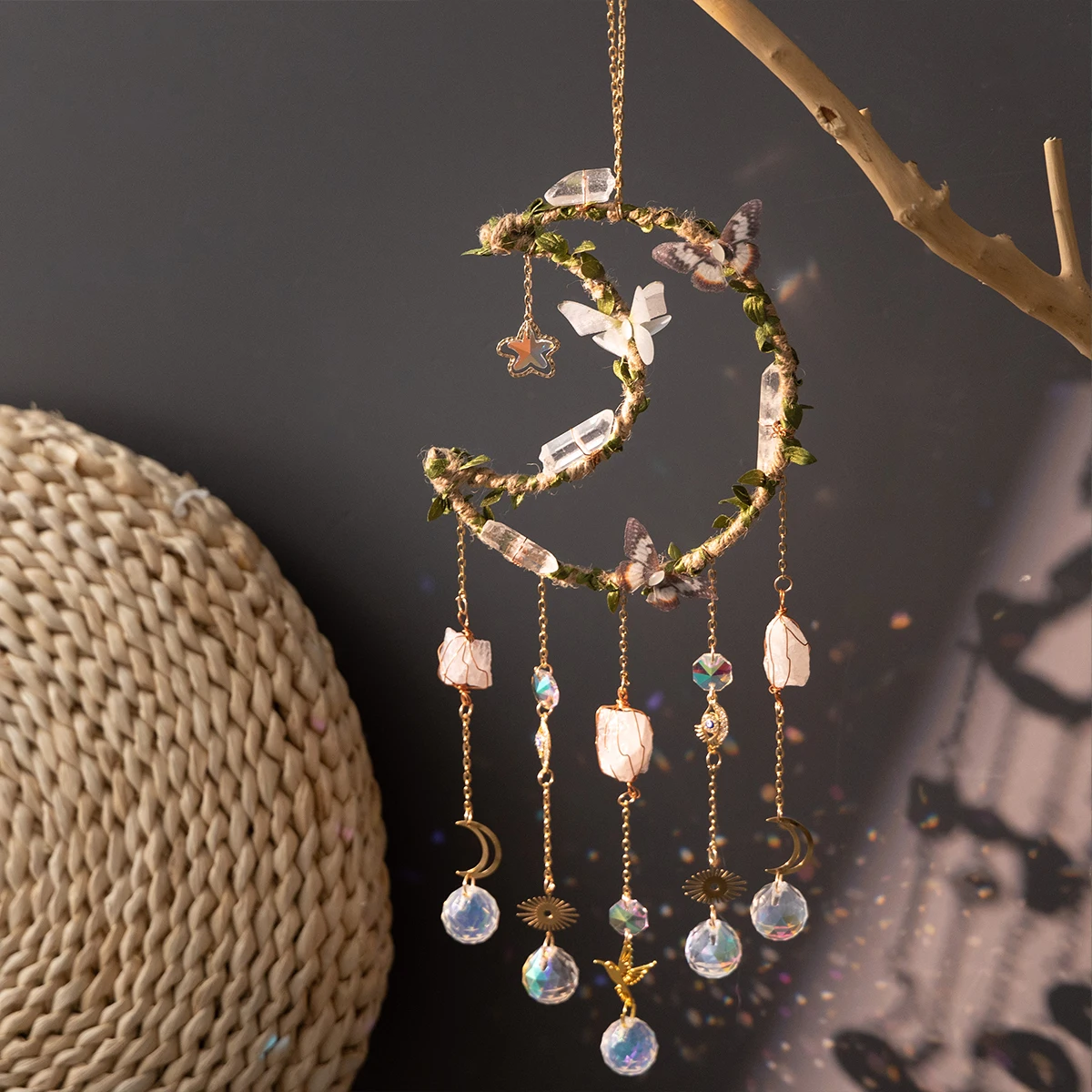 คริสตัลตกแต่งผนังรูปพระอาทิตย์ - Boho Wind Chimes บทวิจารณ์และราคา