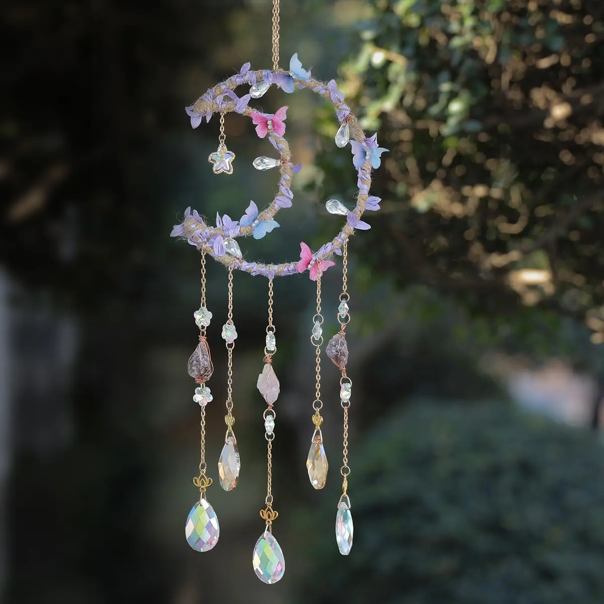 คริสตัลตกแต่งผนังรูปพระอาทิตย์ - Boho Wind Chimes บทวิจารณ์และราคา
